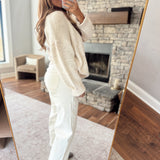 Risen Cream Crop Wide Barrel Cargo Pants