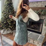 Emerald Dusk Pinafore Mini Dress