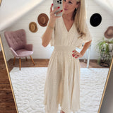 Natural Floral Unbalanced Maxi Dress