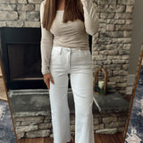 Vervet Optic White HR Crop Wide Leg Denim