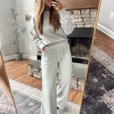 Heather Gray Burnout Wide Leg Sweatpants