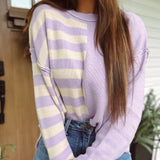 Casually Brilliant Lavender Colorblock Sweater