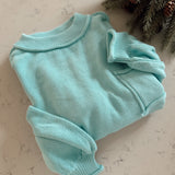 Get With It Baby Blue  Rolled Edge Sweater