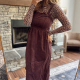 Mulberry Corduroy Bow Detail Midi