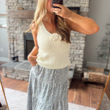French Vanilla Rose Knit Tank