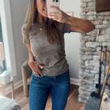 Brown Washed Wave Tee