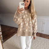 Sand Abstract Spotted Sweater