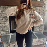 Tan Spooky Season Embroidered Sweatshirt
