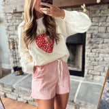 Red Seabrook Stripe Shorts