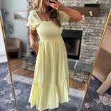 Lemon Water Eyelet Maxi Dress