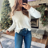 Ivory Eva Front Seam Sweater