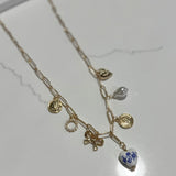 Blue Porcelain Dreams Charm Necklace