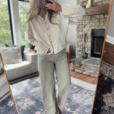 Gray Easy Flow Wide Leg Pants