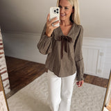 Charcoal Plaid Nisha Top