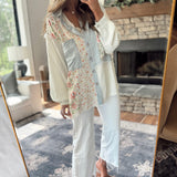 Elena POL Denim Multi Floral Print Button Up