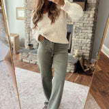 Risen Burnt Olive Baggy Tie Jeans