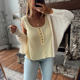 Dandelion Textured Button Tank Top