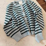 Blue/Green Stripe & Shine Cardigan