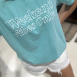 Weekend Vibes Only Vibes Blue Tee