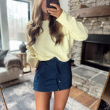Solid Navy Mini Skort