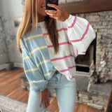Cream & Blue Sunday Blend Pullover