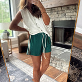 Hunter Green Side Stripe Shorts