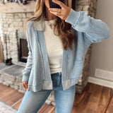 Dream Blue Washed Cardigan