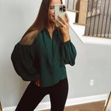 Cocktail Ready Teal Lace-Detail Blouse