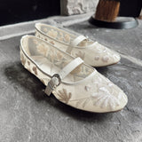 Ivory Bluet Embroidered Mesh Flats