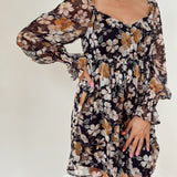 Macie May Black/Yellow Floral Mini Dress