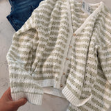 Sage Whisper Stripe Cardigan