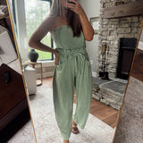 Forest Green Seams like Summer Jumpsuit