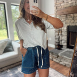 Rodeo Blues Denim Drawstring Shorts