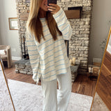 Blue Susie Striped Oversized Top