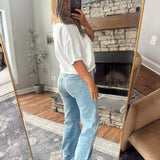 Risen Medium Low Rise Wide Leg Jeans