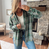 Arielle Green Multi Plaid Button Up