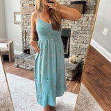 Emerald Blooming Ivy Midi Dress
