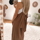 Brixton Mocha Wide-Leg Overalls