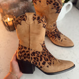 Leopard Sonni Cowboy Booties