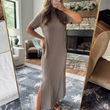 Sasha Mocha Scuba Modal Maxi Dress