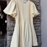 Yellow Sunshine Pleats Mini Dress