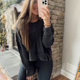 Faded Black Thermal Top