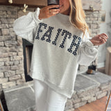 Heather Gray Faith Mock Neck Sweatshirt