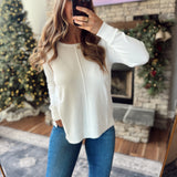 Ivory Eva Front Seam Sweater