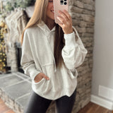 Heather Grey The Perfect Binge Watching Hoodie with Front Pocket