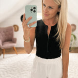 Heavenly Black Zip-up Bodysuit