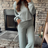 The Cozy Cloud Knit Top & Wide Leg Lounge Set