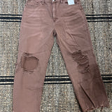 Milk Chocolate Brown Vervet 90's Vintage Flare Jean FINAL SALE