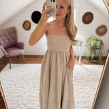 Sand Barefoot Stripe Midi Dress