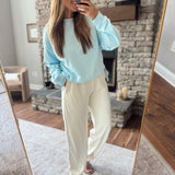 Cream Laid Back Joggers